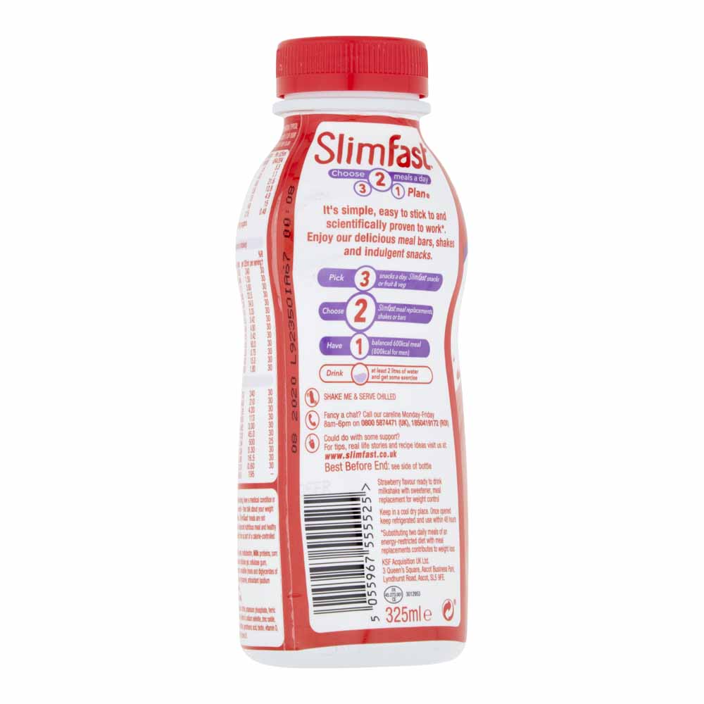 Slimfast Milkshake Bottle Strawberry 325ml Image 3