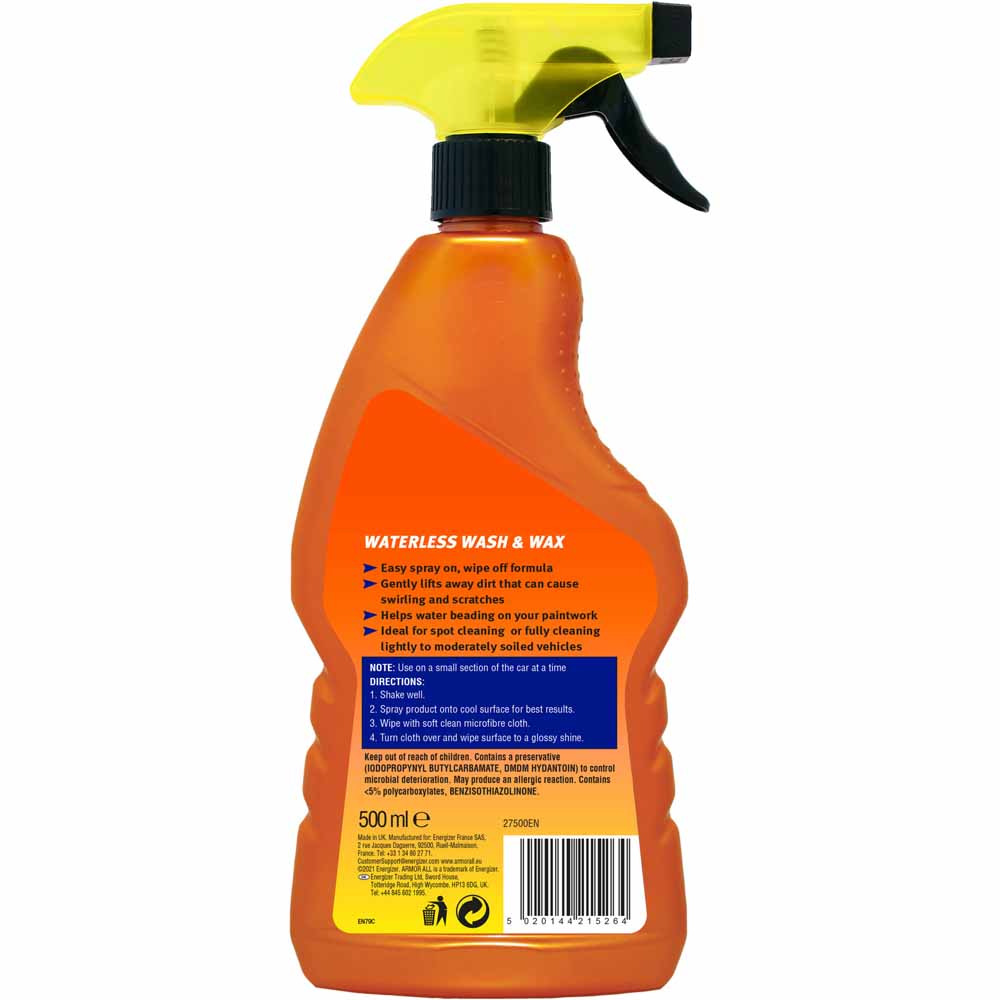 Armor All Waterless Wash/Wax 500ml Wilko