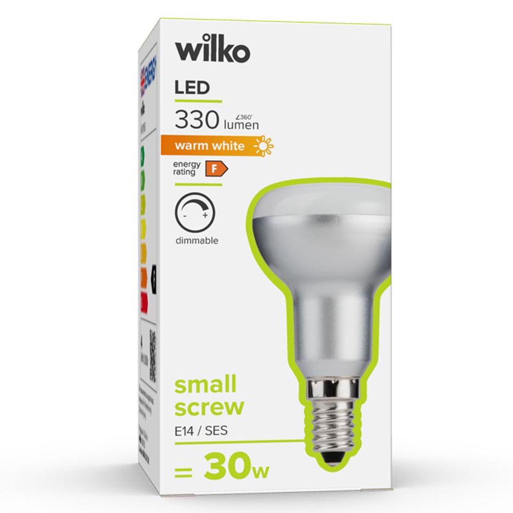 Wilko 1 pack Small Screw E14/SES LED 5W R50 330 Lumens Spotlight Bulb Image 1