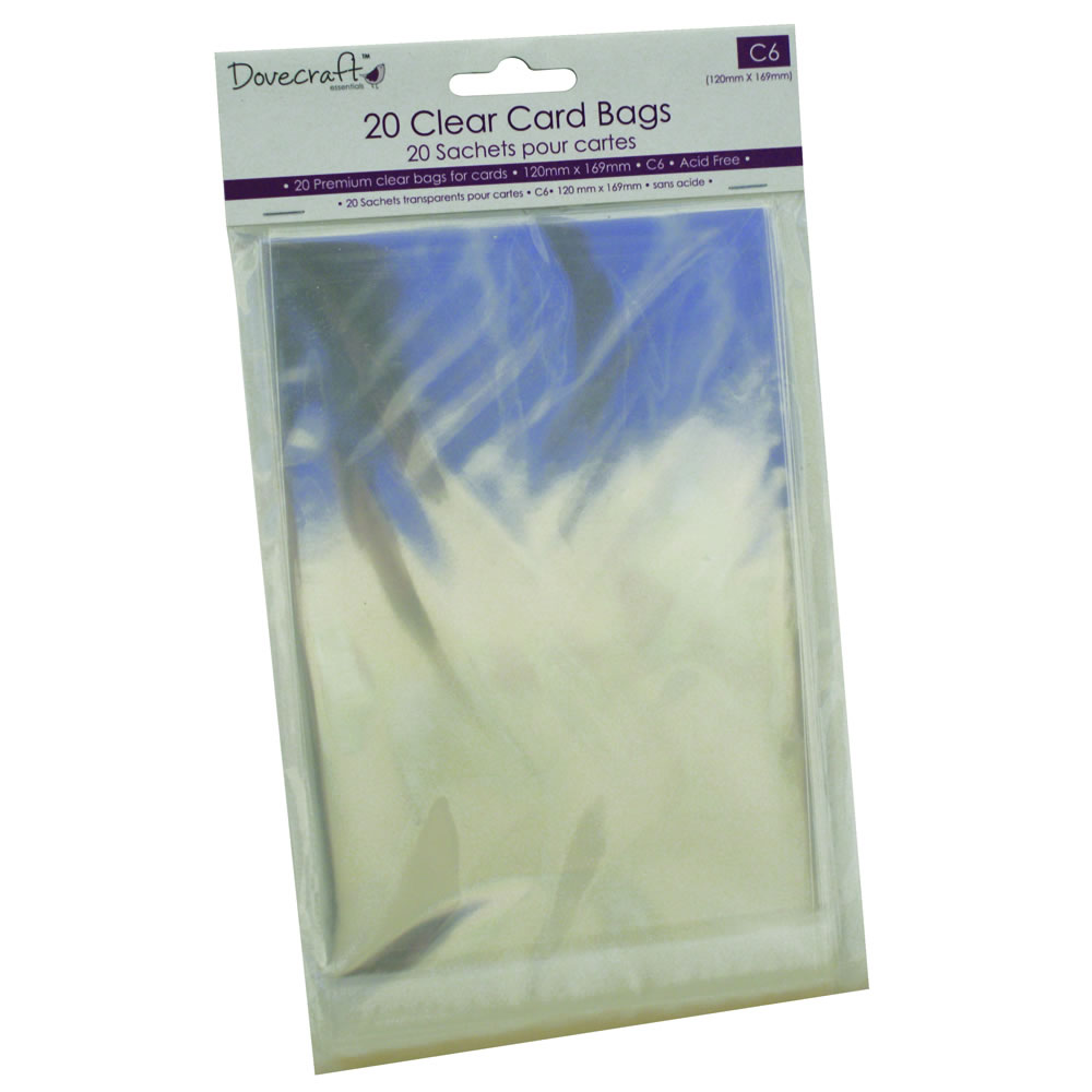 Dovecraft C6 Clear Card Bags 120 x 169mm 20 pack Image