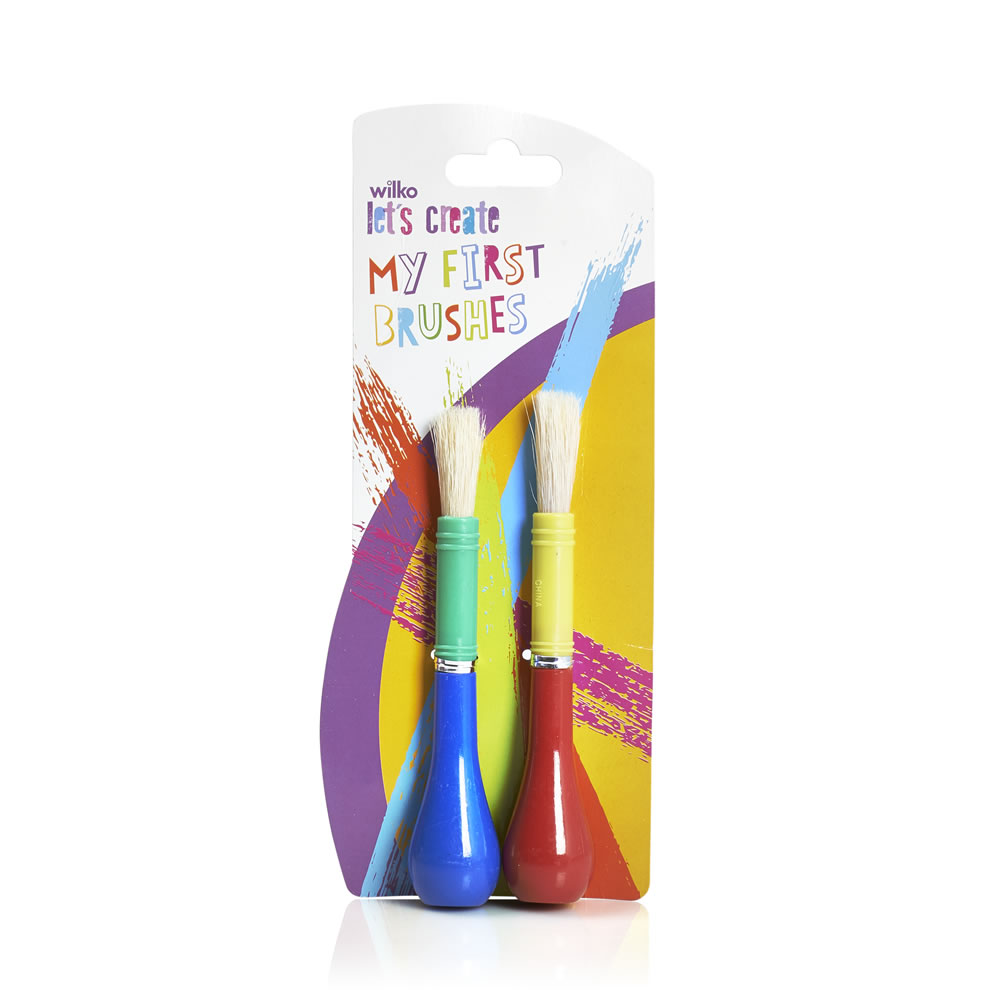 Wilko Let's Create My First Paint Brushes 2pk Wilko