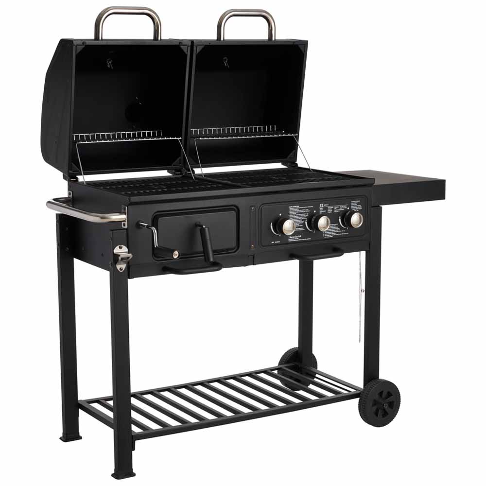 Wilko BBQ Charcoal/ Gas Grill Dual Fuel Image 1
