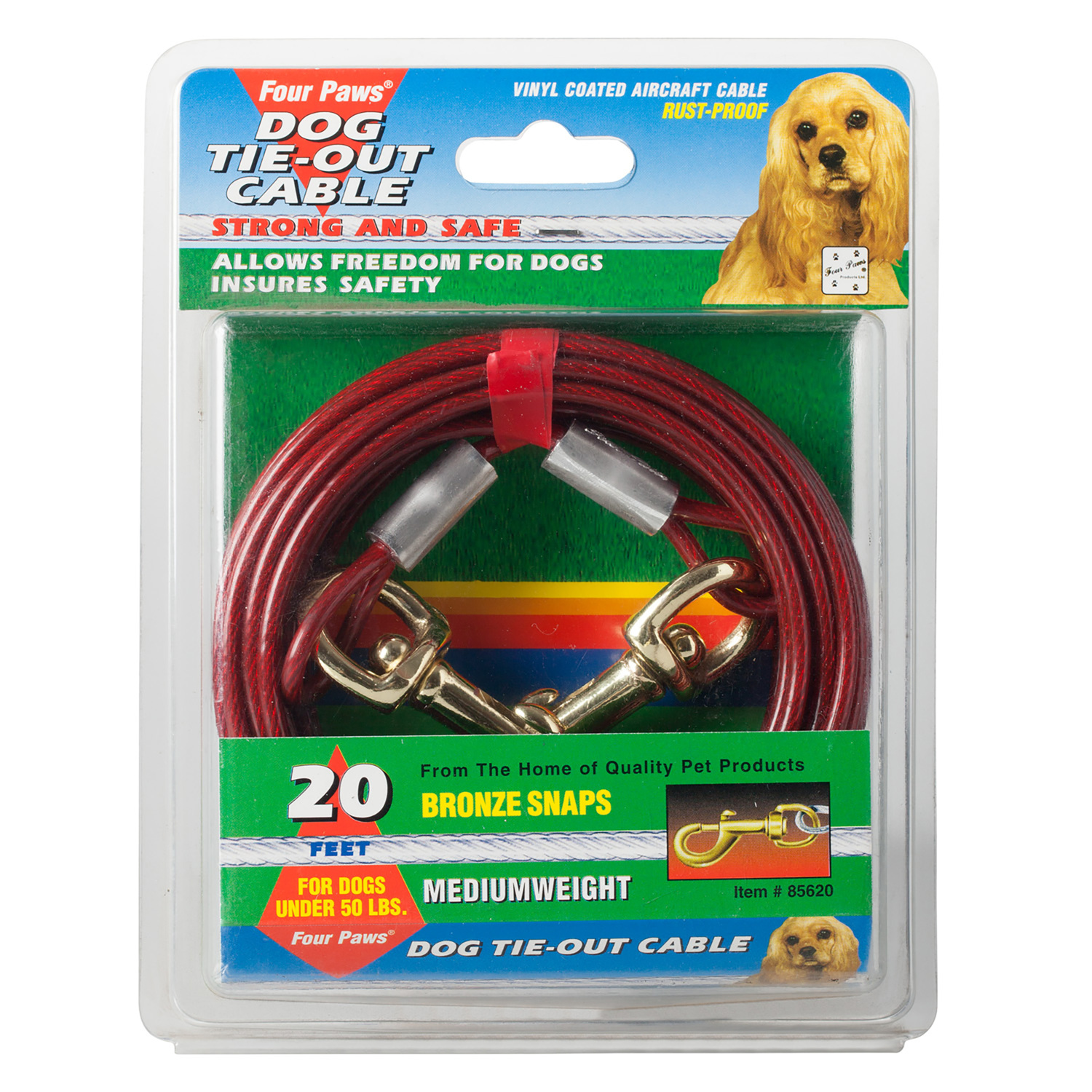 Four Paws Dog Tie Out Cable   - Red / 610cm Image