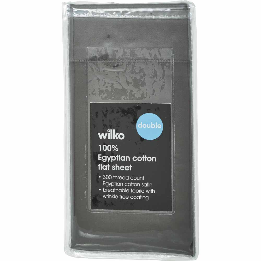 Wilko Double Best Egyptain Cotton Charcoal Flat Sheet Image 2