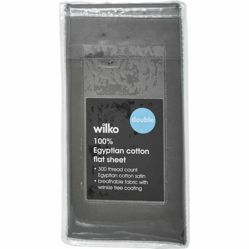 Wilko Double Best Egyptain Cotton Charcoal Flat Sheet Wilko