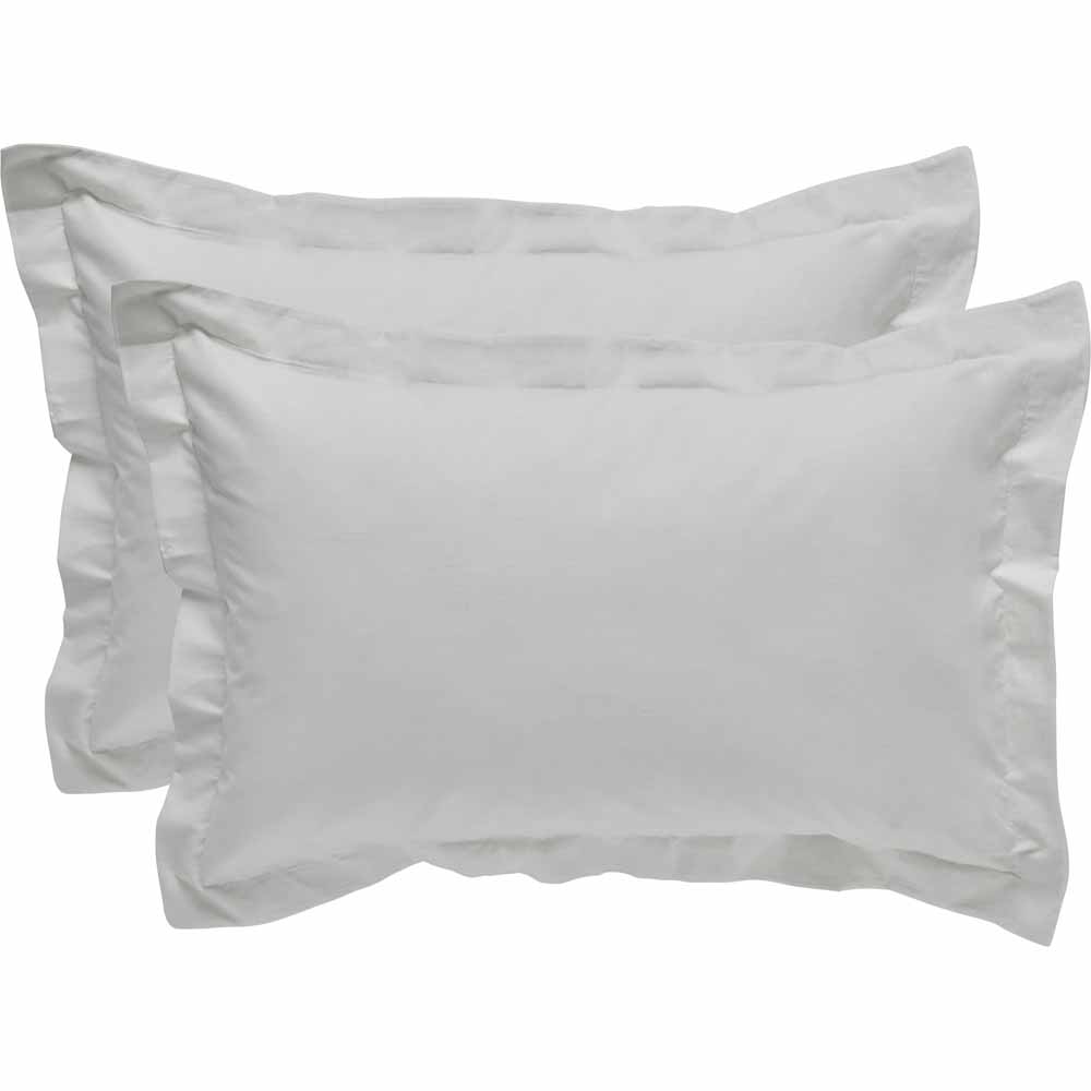 Wilko Easy Care White Oxford Pillowcases 2 Pack Image 1