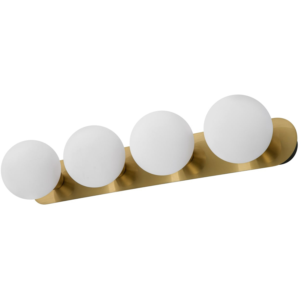 Cosylyte Bowen Bathroom 4 Light Classic Opal Glass Brass Ceiling Flush Light Image 5