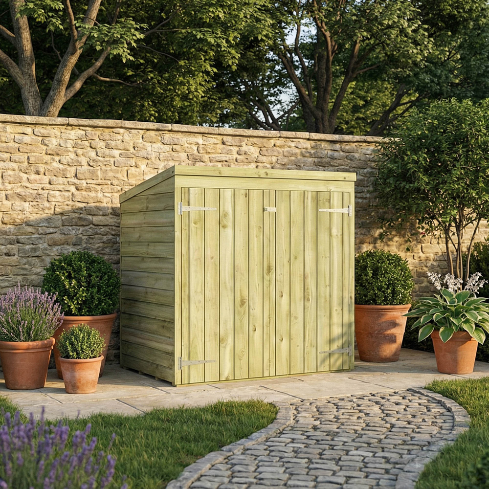 Mercia 3 x 5ft Double Door Overlap Pent Tool Storage Shed Image 3