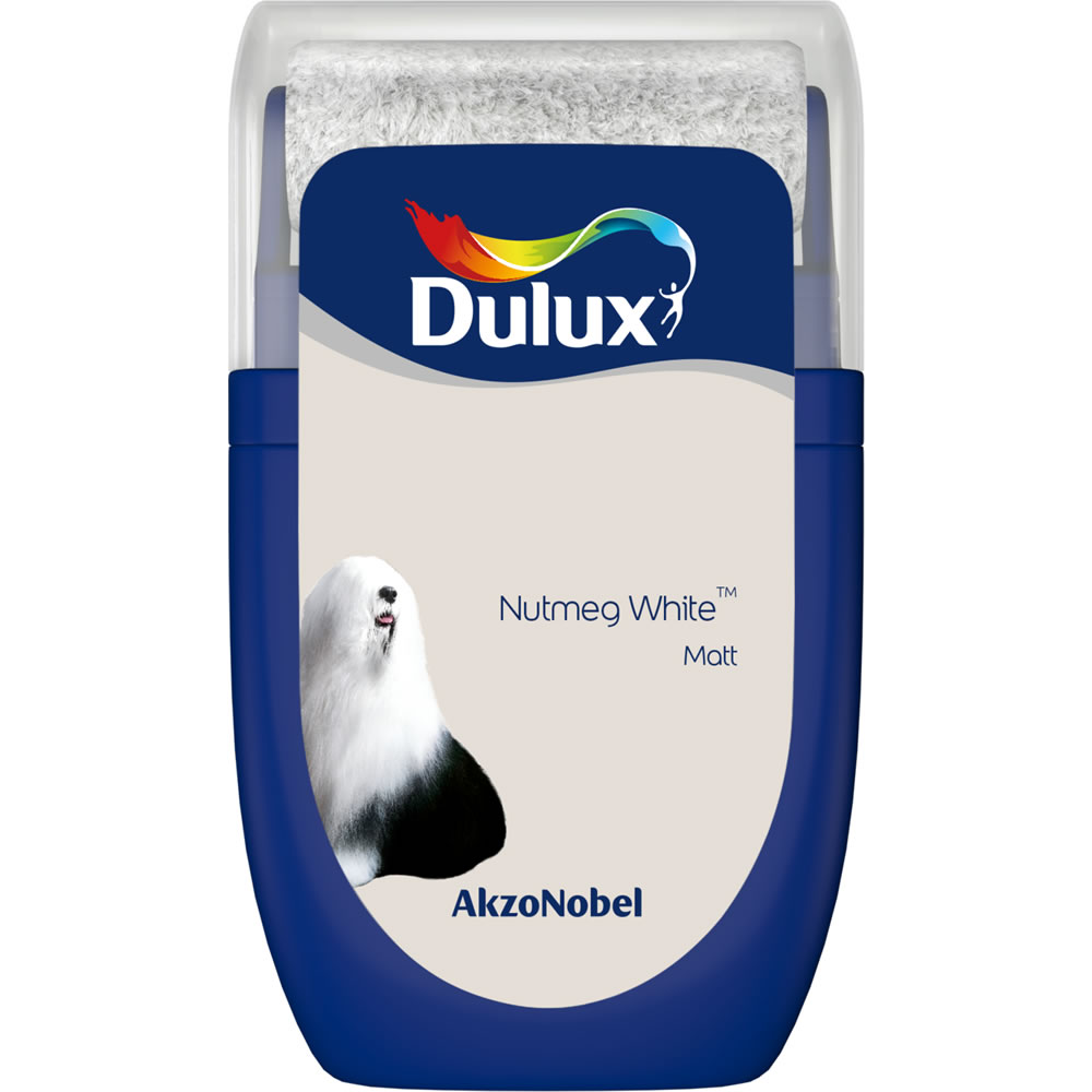 Dulux Nutmeg White Matt Emulsion Paint Tester Pot 30ml Image 1