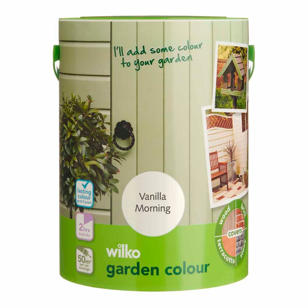 Wilko Garden Colour Vanilla Morning Wood Paint 5L Image 2