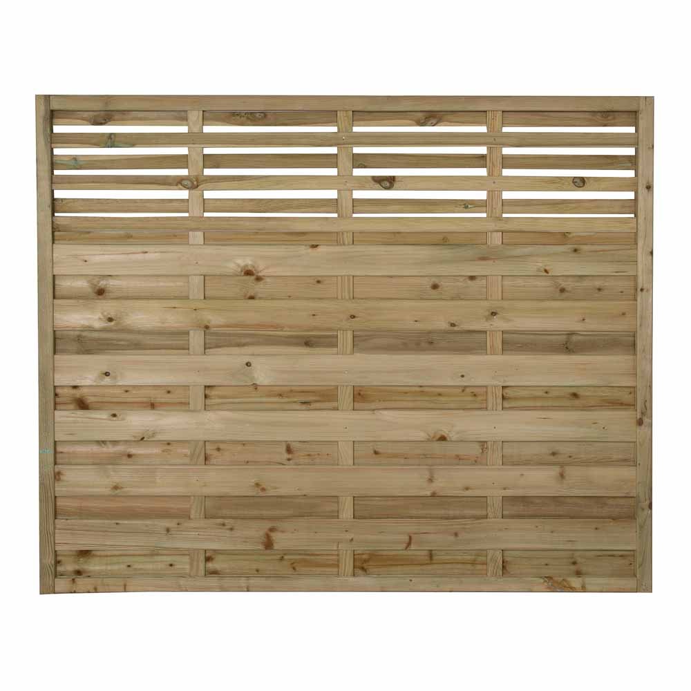 Forest Garden 6 x 5ft Pressure Treated Decorative Kyoto Fence Panel Image 3