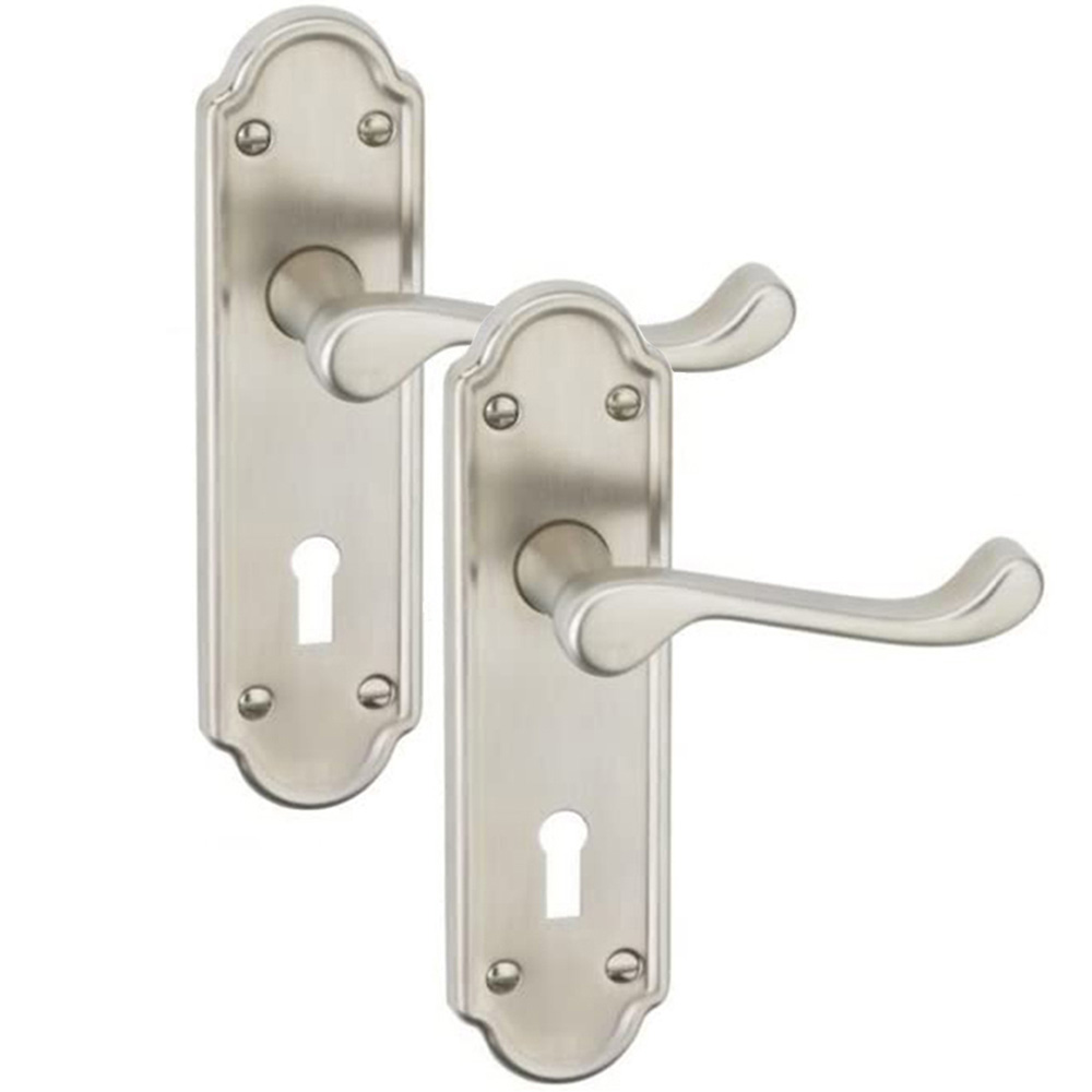 Golden Grace Satin Nickel Epsom Ashworth Lever Door Handle Set Image 2