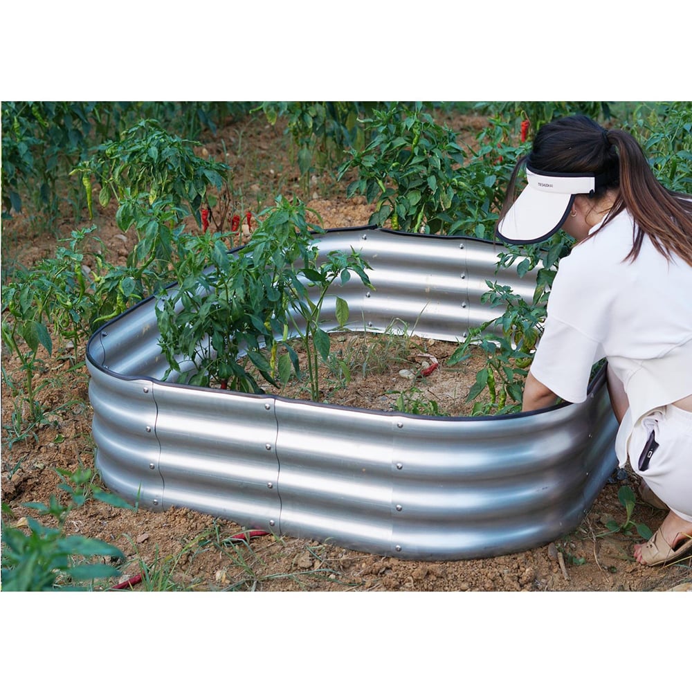 Gr8 Garden Square Galvanised Steel Raised Bed Planter Image 4