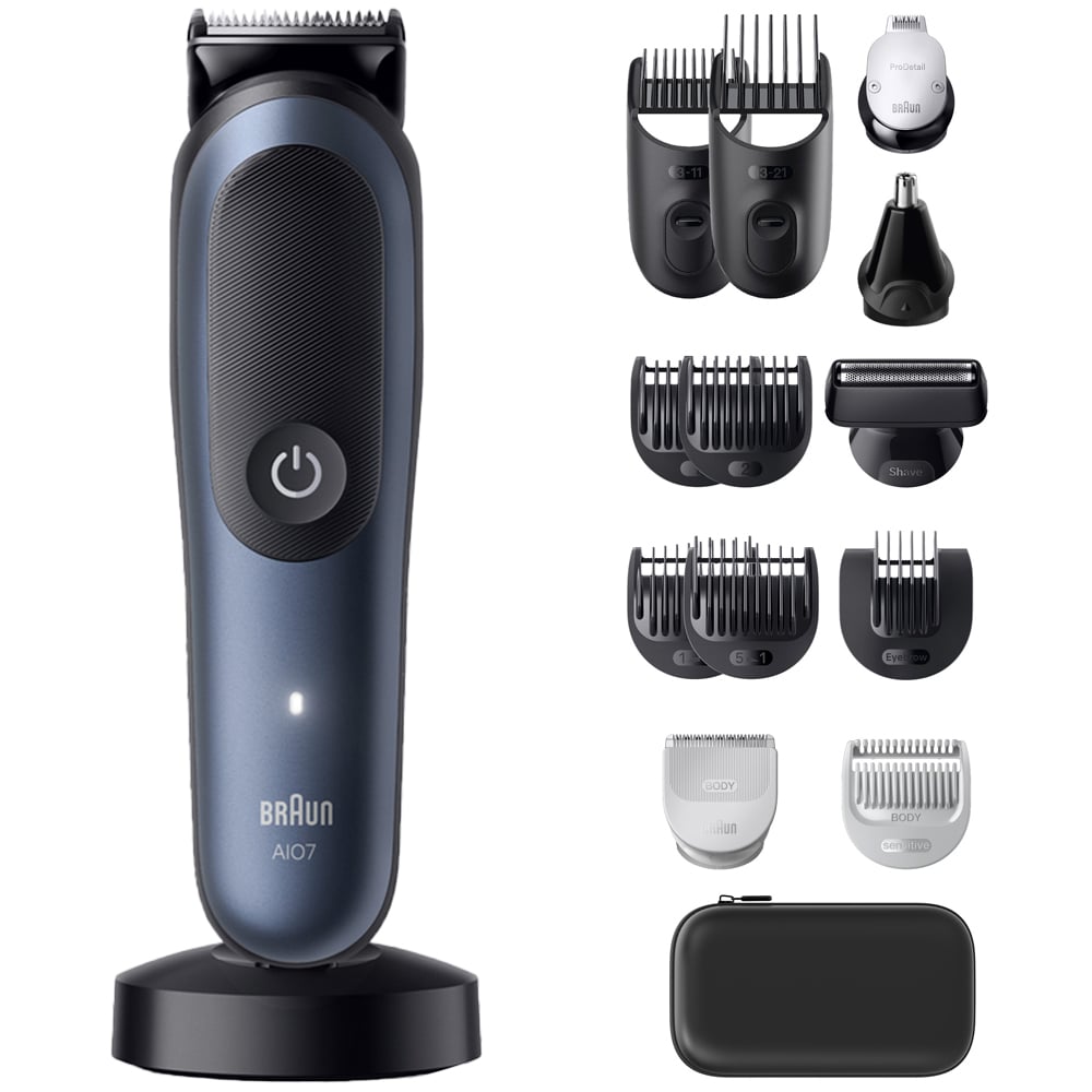 Braun All-in-One Series 7 AIO7580 15-in-1 For Men Blue ProBlade Grooming Kit with 14 Lengths Image 2