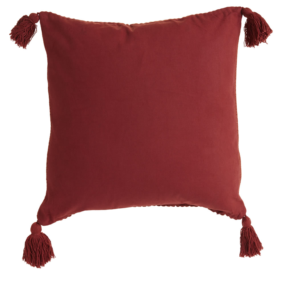 Wilko Terracotta Tassle Cushion 43 x 43cm Image 2