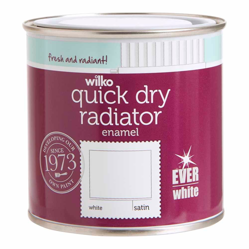 Wilko Quick Dry White Satin Radiator Enamel 250ml Image 2