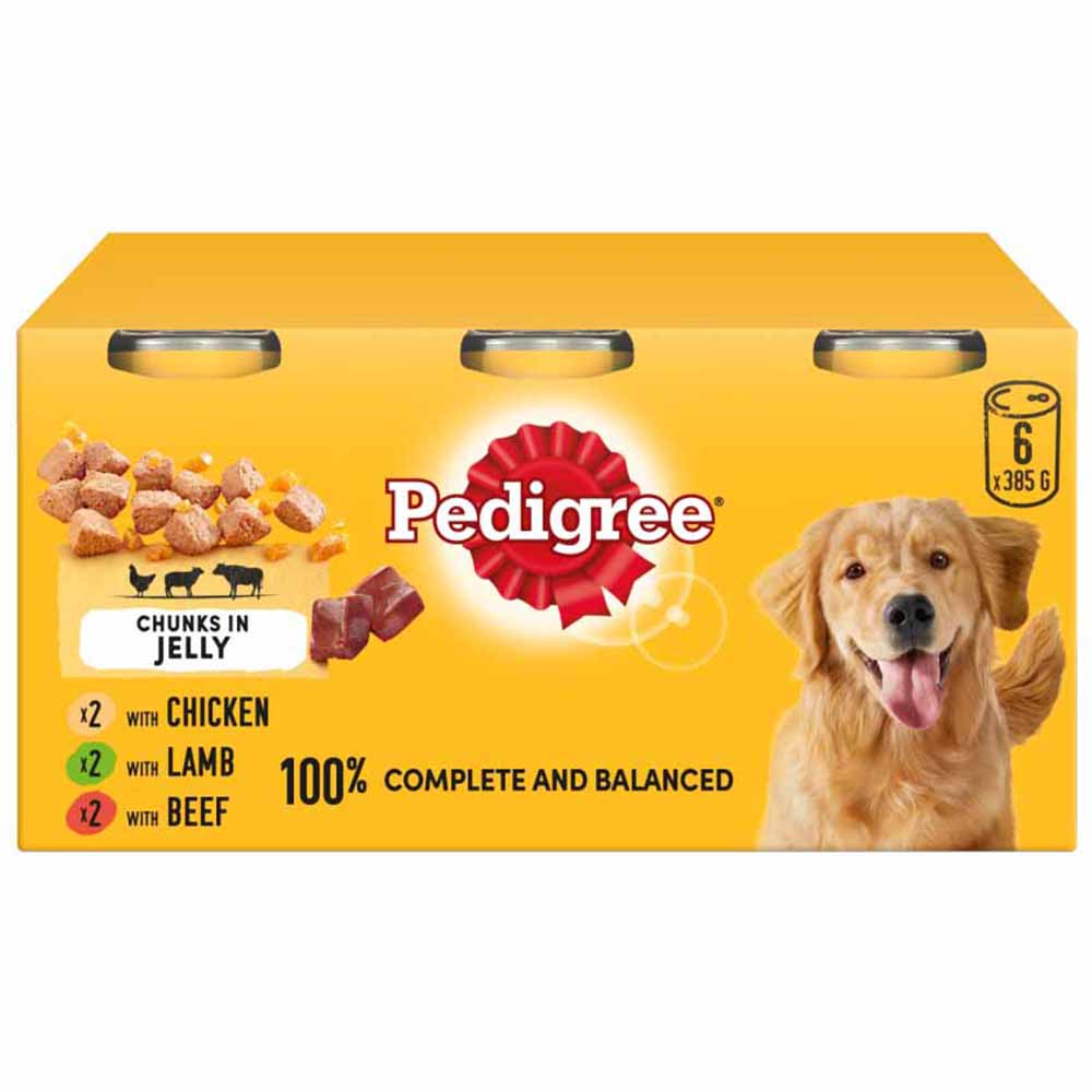 Pedigree Mixed Selection in Jelly Tinned Adult Dog  Food 6 x 385g Image 1