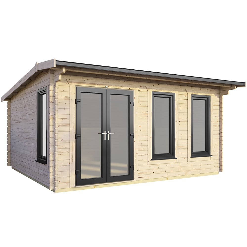Power Sheds 16 x 12ft Left Double Door Apex Log Cabin Image 1