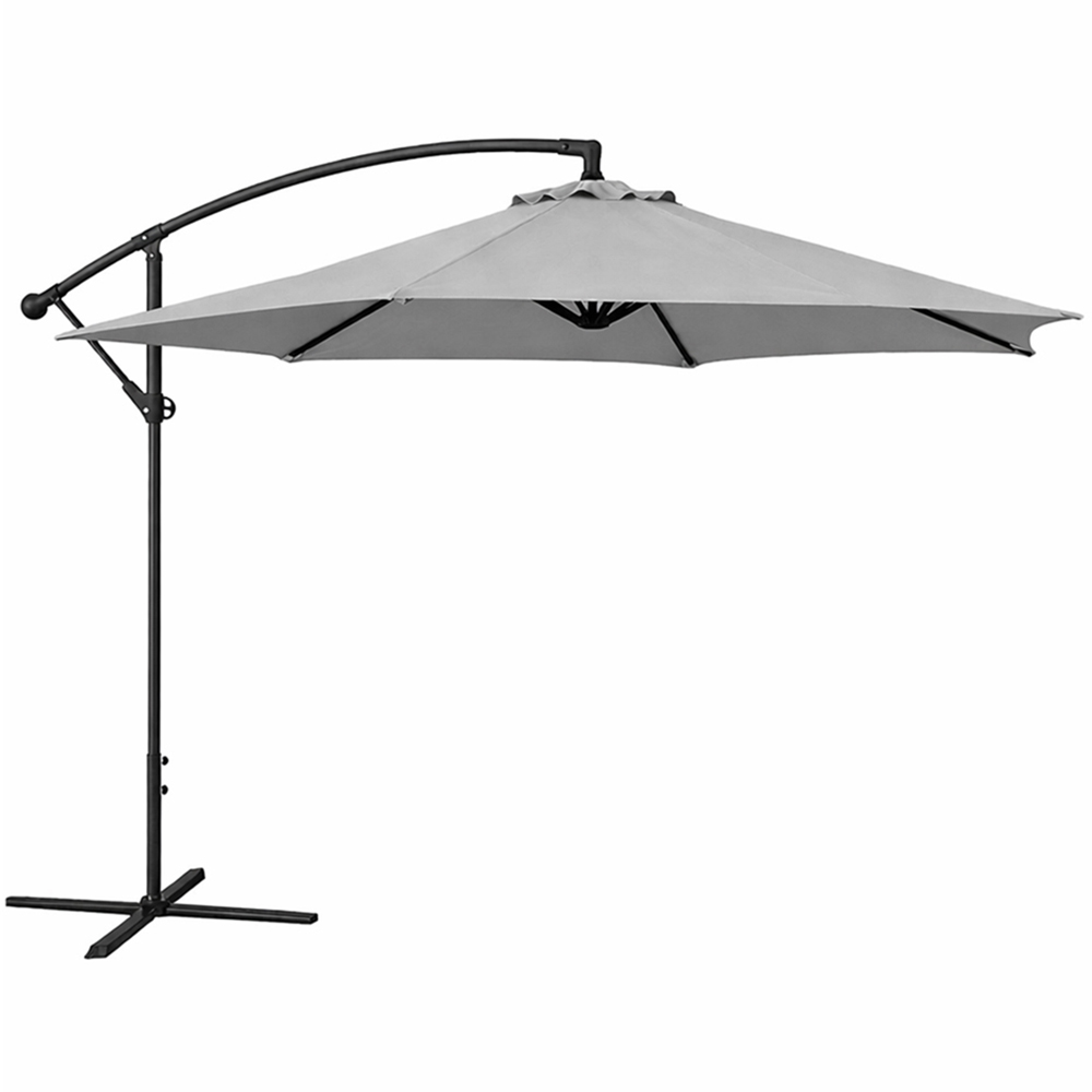 Jack Stonehouse Grey Crank Banana Hanging Parasol 3m Image 1