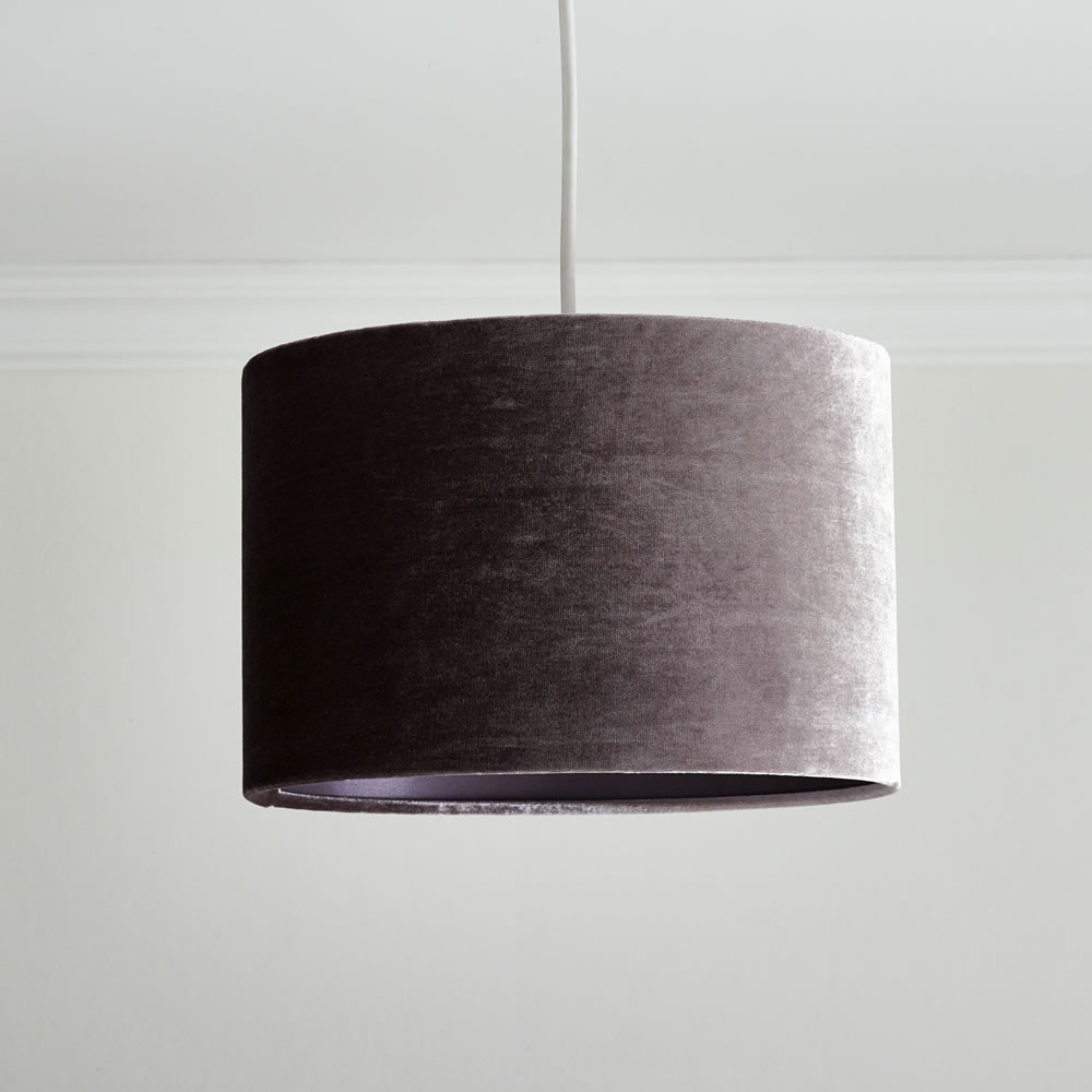 Wilko Velvet Mauve Light Shade Image 1