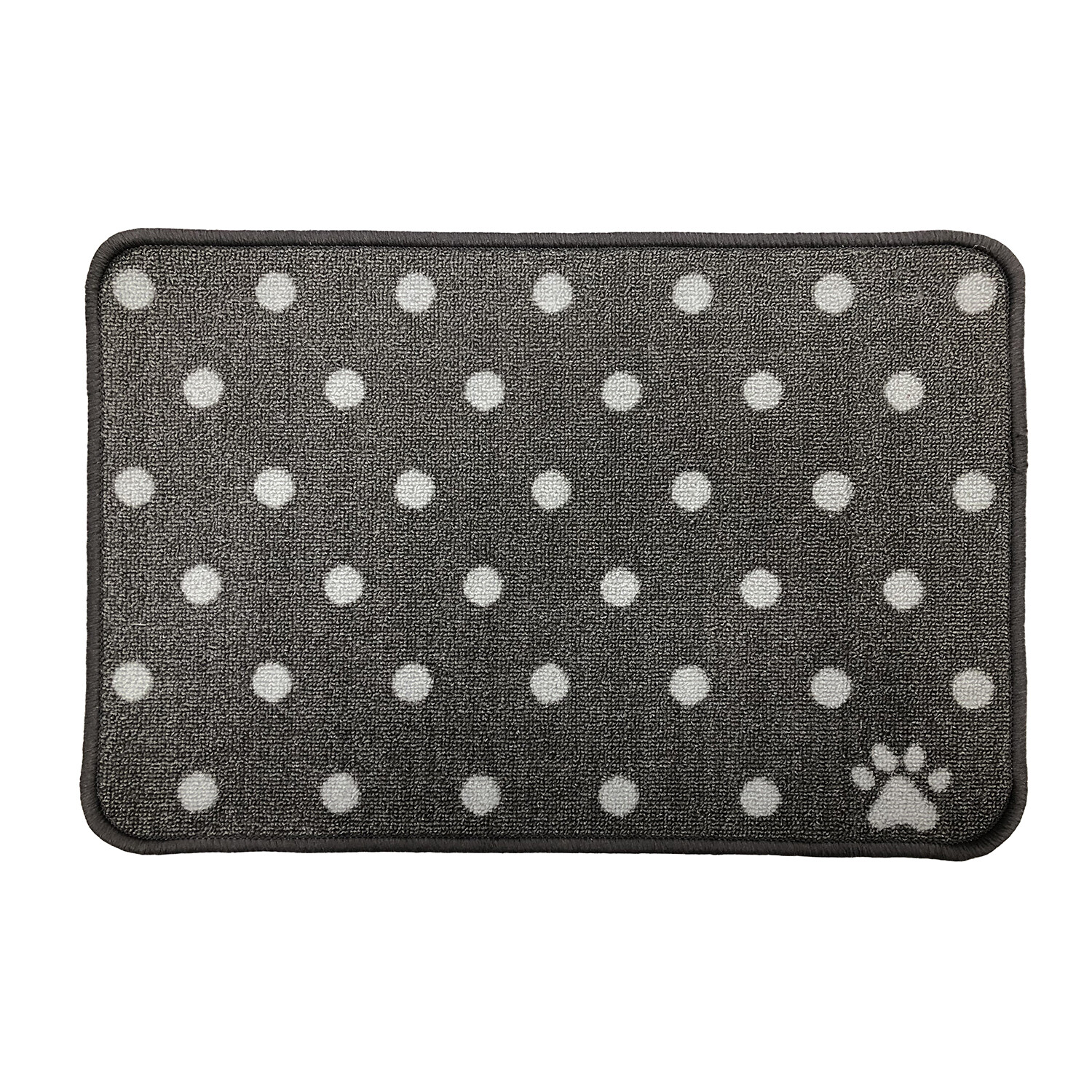 Mighty Paws 40 x 30cm Grey Dotted Pet Feeding Mat Image 1