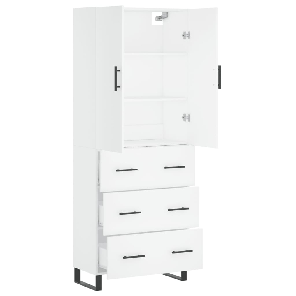 vidaXL 2 Door 3 Drawer White Highboard Image 4