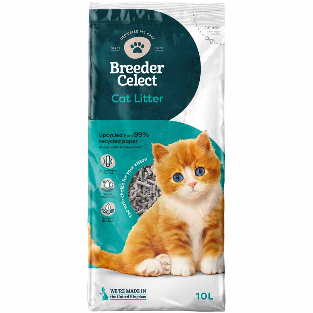 Breeder Celect Cat Litter Recycled Paper 10L Image 1