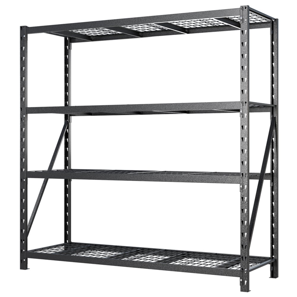 RACK1000 4 Tier Black Shelving Unit 193 x 183 x 64cm Image 1