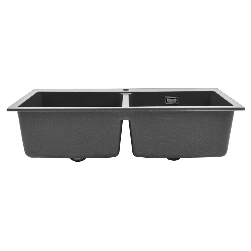 Living and Home Grey Double Undermount Kitchen Sink Bowl 83.5 x 49cm Image 4