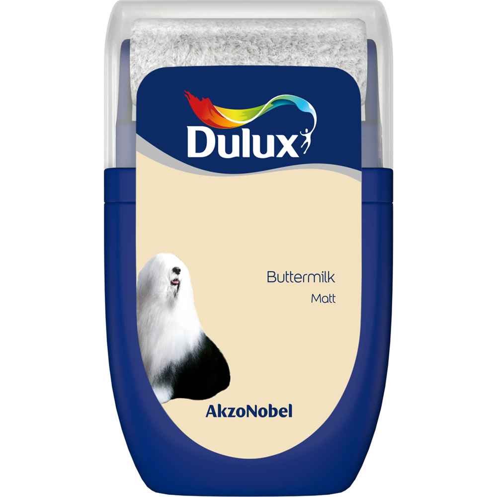 Dulux Buttermilk Matt Emulsion Paint Tester Pot 30ml Image 1