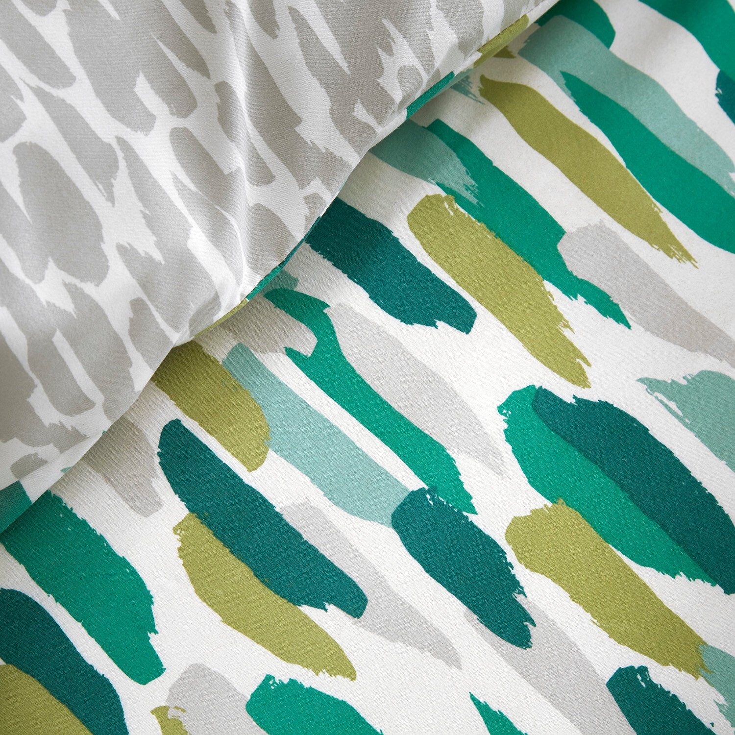 My Home Ellison Duvet Cover and Pillowcase Set - Green / King Image 4