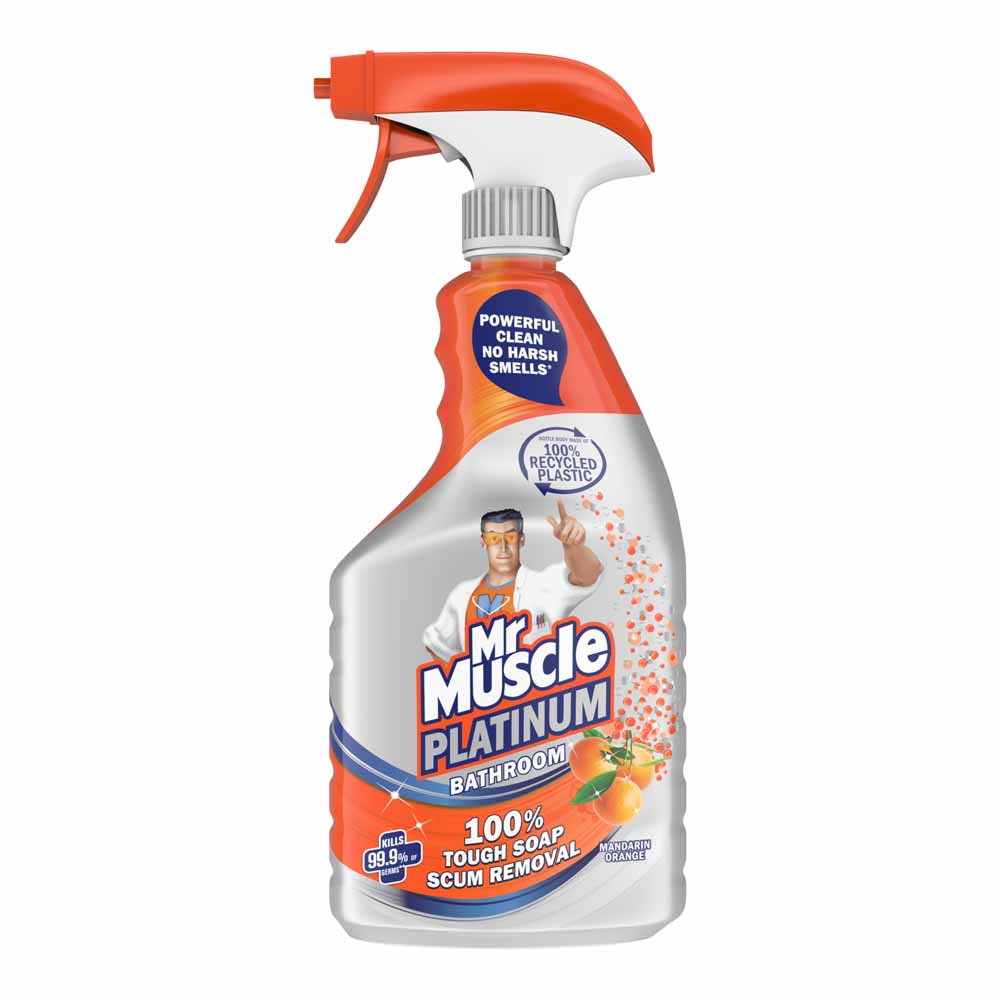 Mr Muscle Platinum Mandarin Orange Bathroom Spray 750ml Image 2