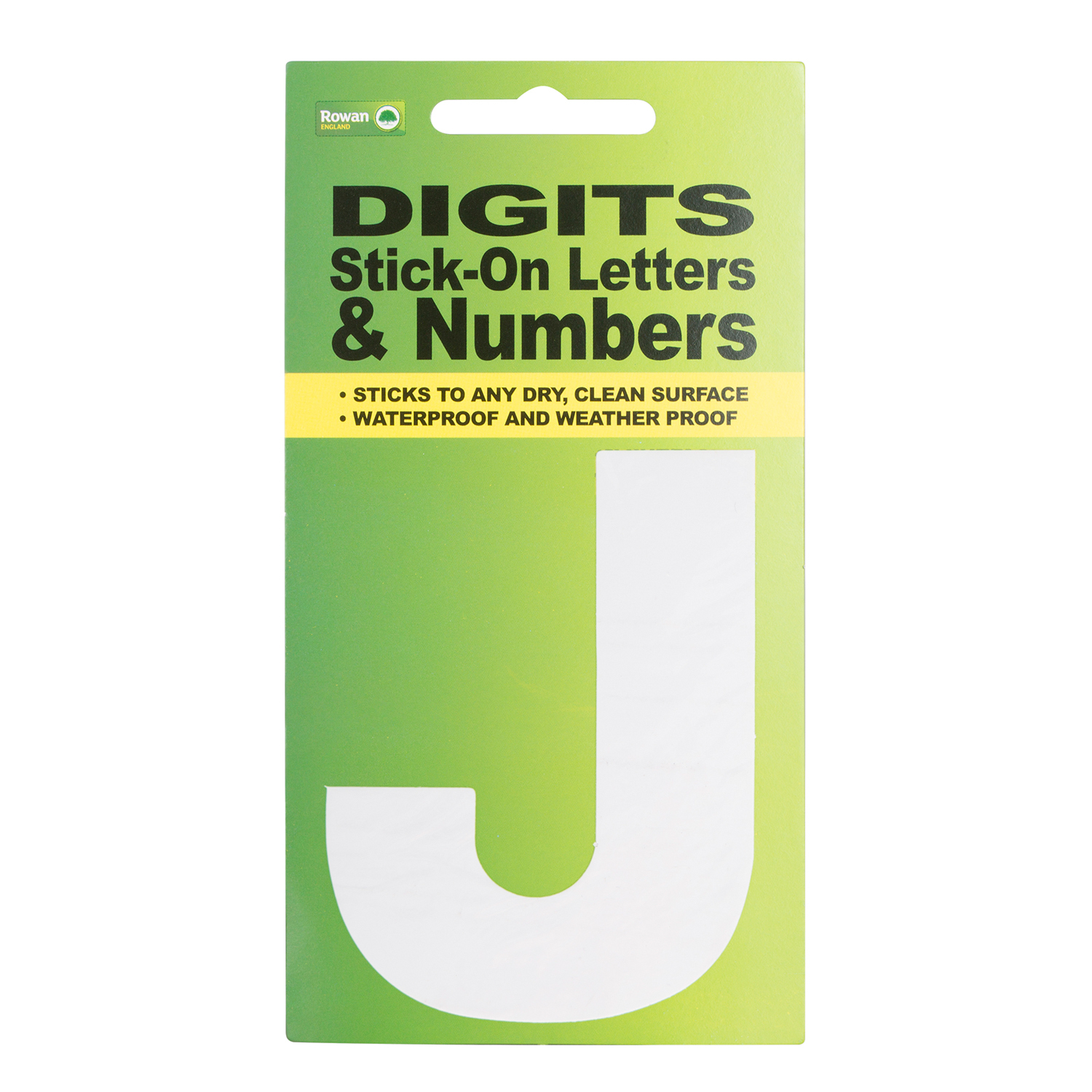 White Stick On Letter - J Image
