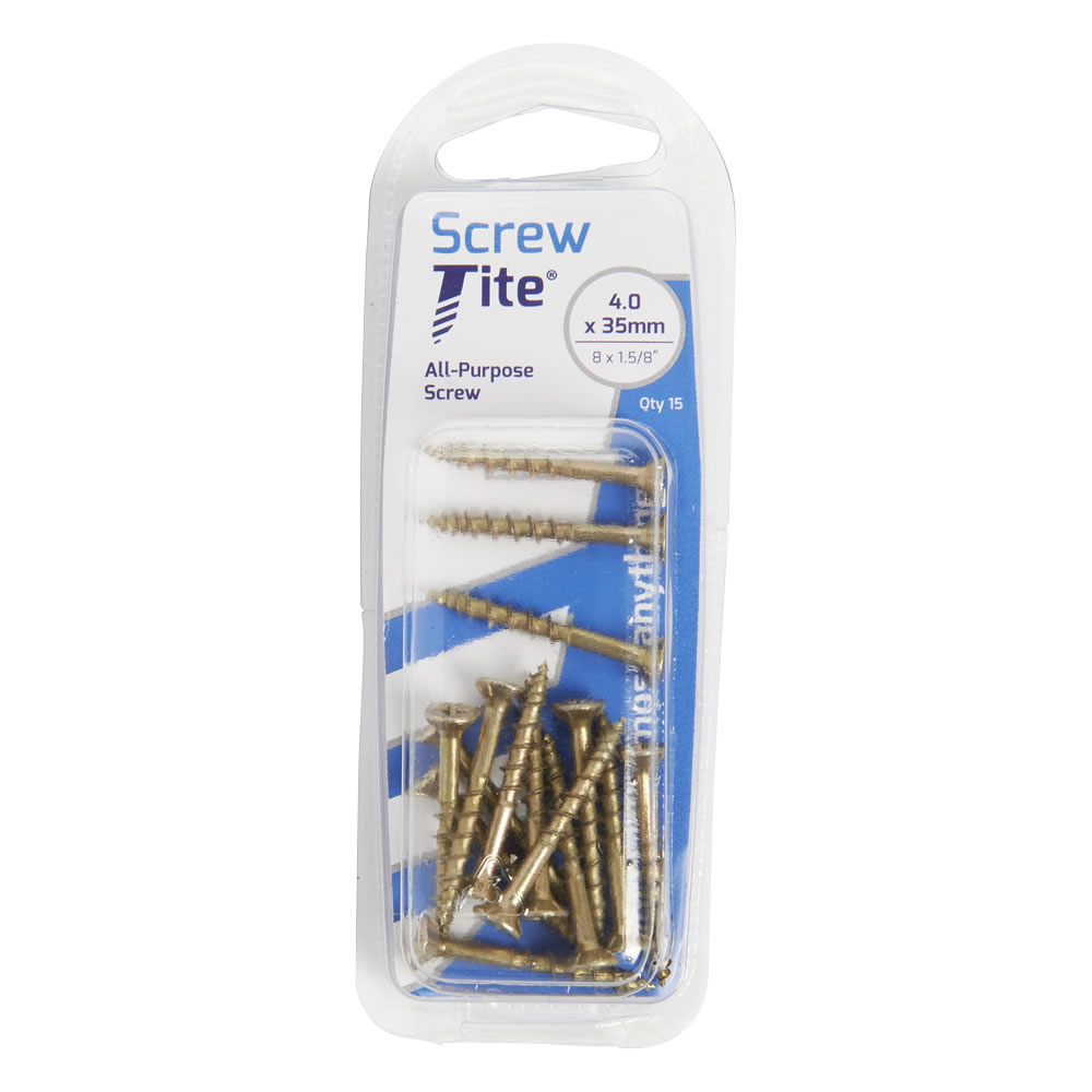 Screw Tite 4.0 x 35mm Screw Net Coat Yellow 15 Pack Image 2