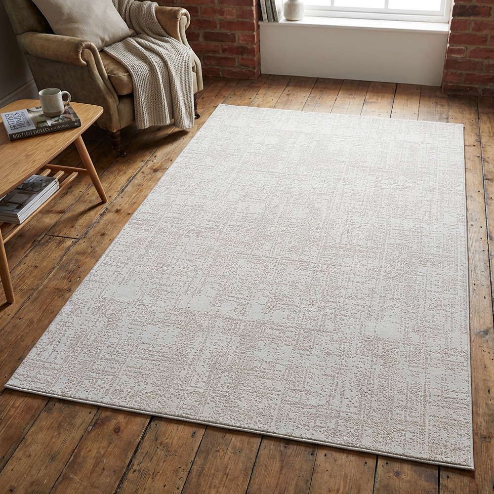 Eden Cream Textured Rug Cream Image 4