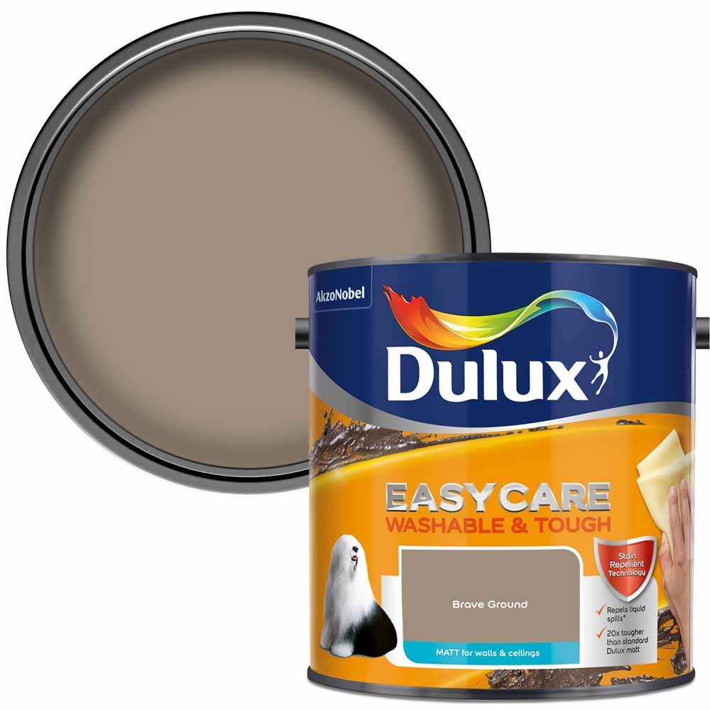 Dulux Easycare Washable & Tough Brave Ground Matt Emulsion Paint 2.5L Image 1