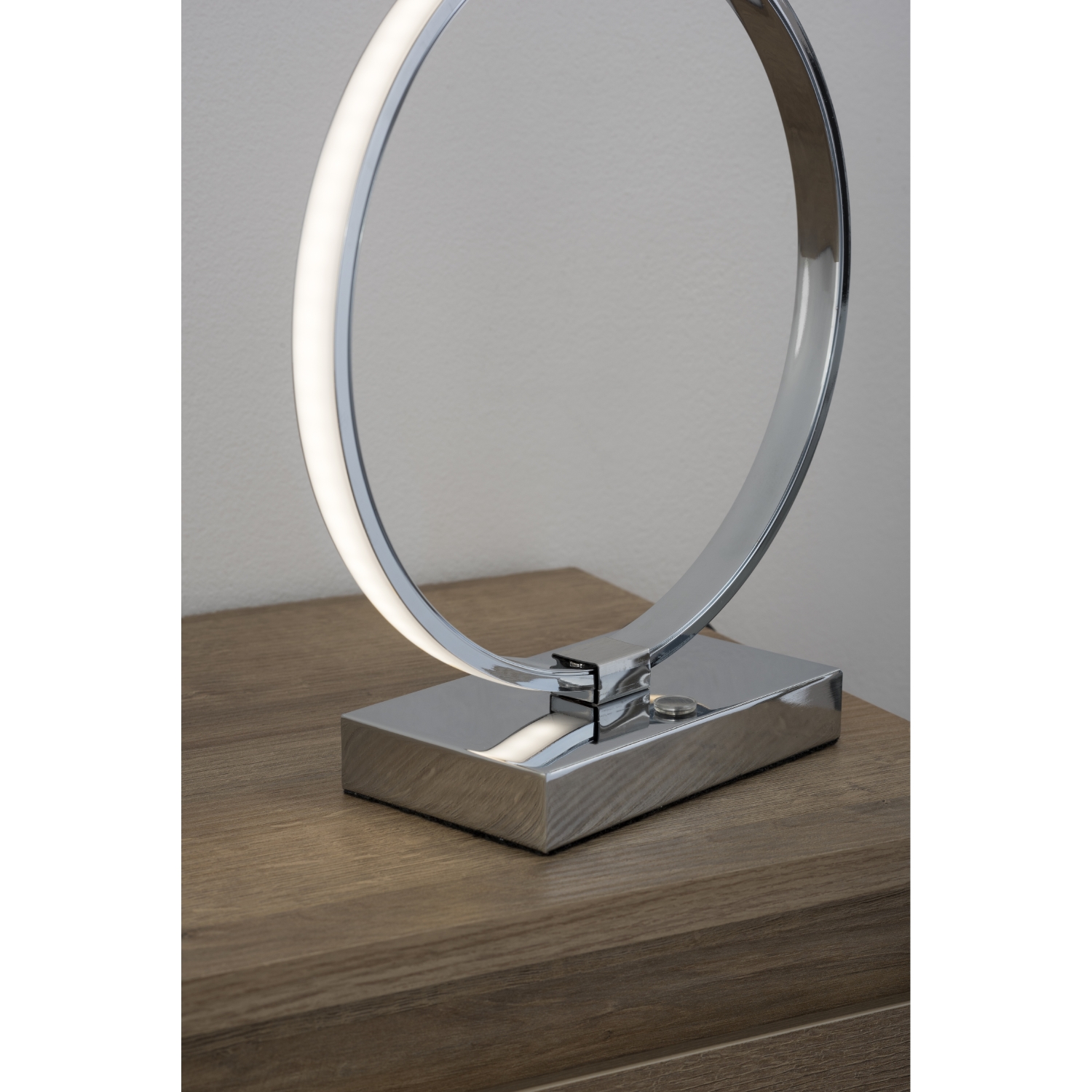 Silver Circular LED Touch Table Lamp Image 3