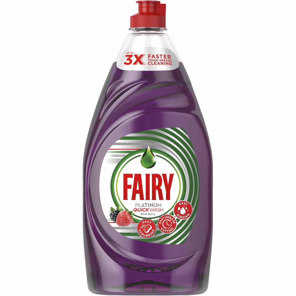 Fairy Platinum Quickwash Wild Berry Washing Up Liquid 820ml Image 1