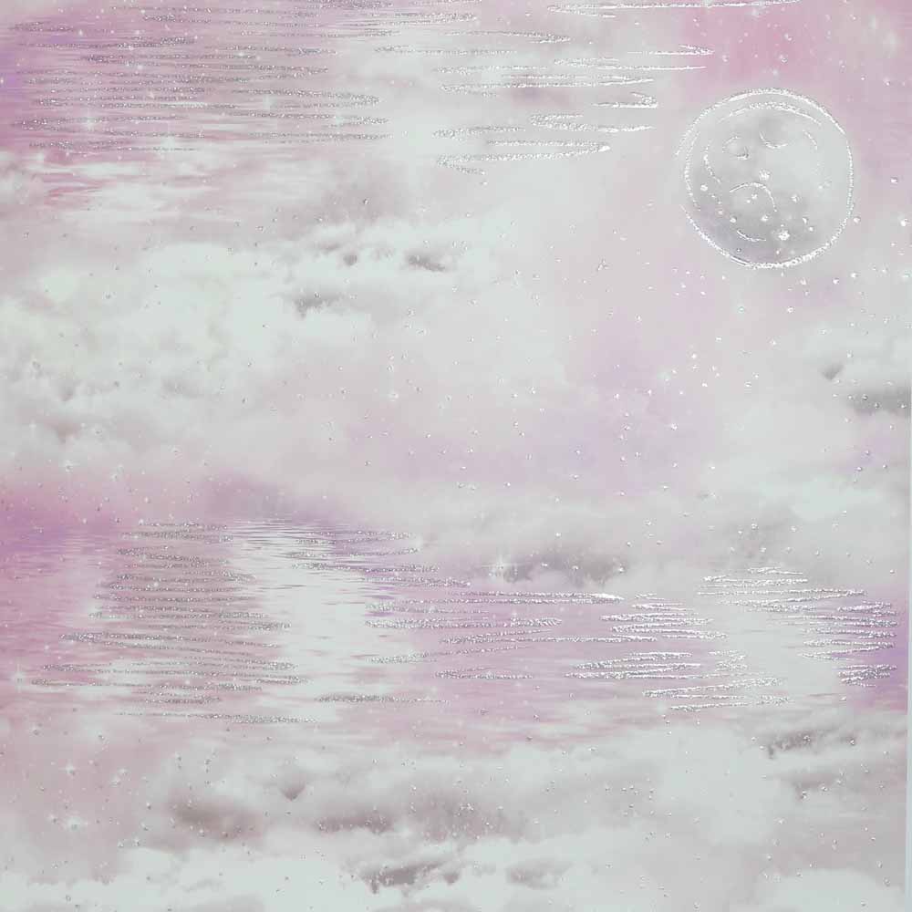 Arthouse Glitter Watery Skies Wallpaper Pink