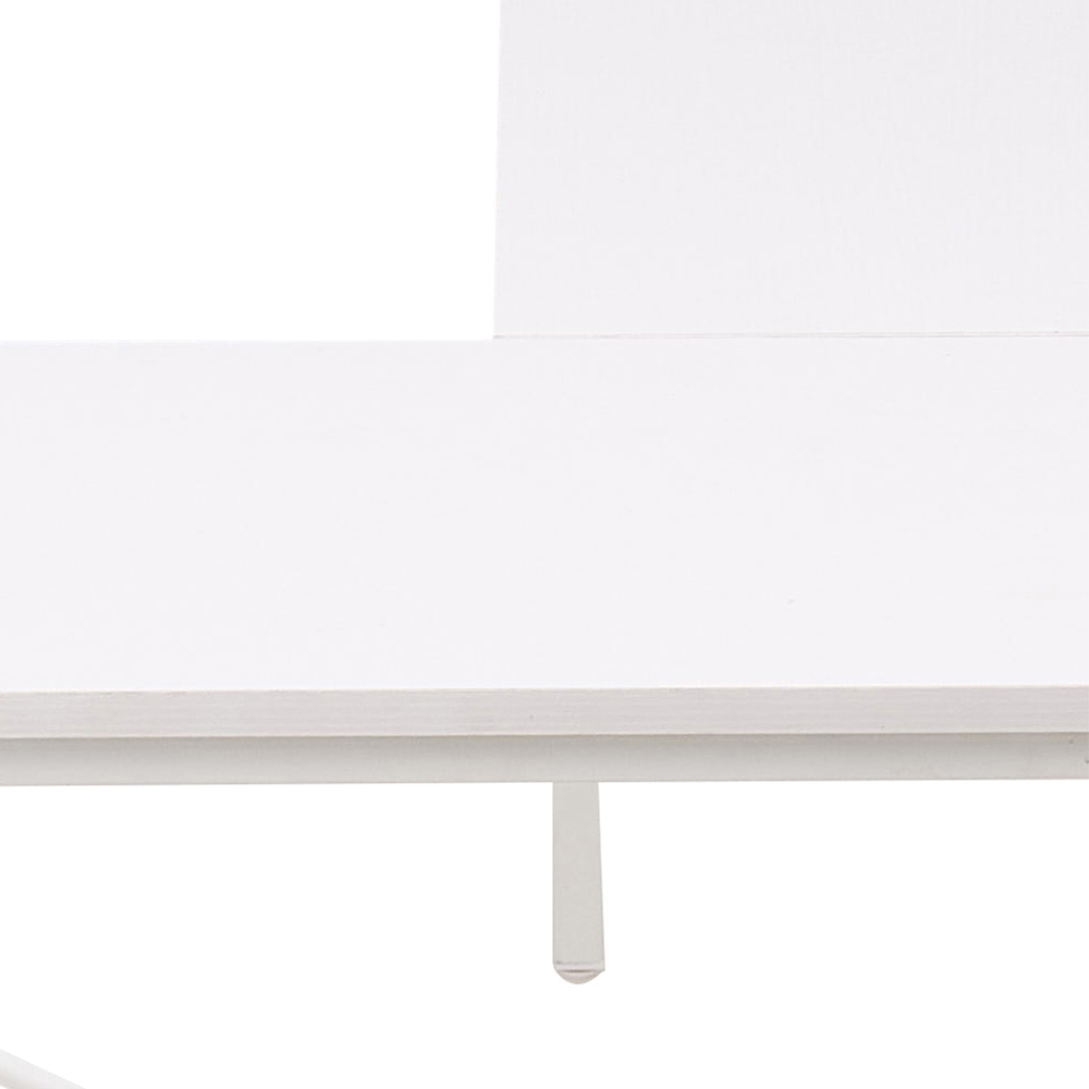 Living and Home 2 Shelf White L-Shaped Office Desk with Storage Bag Image 6