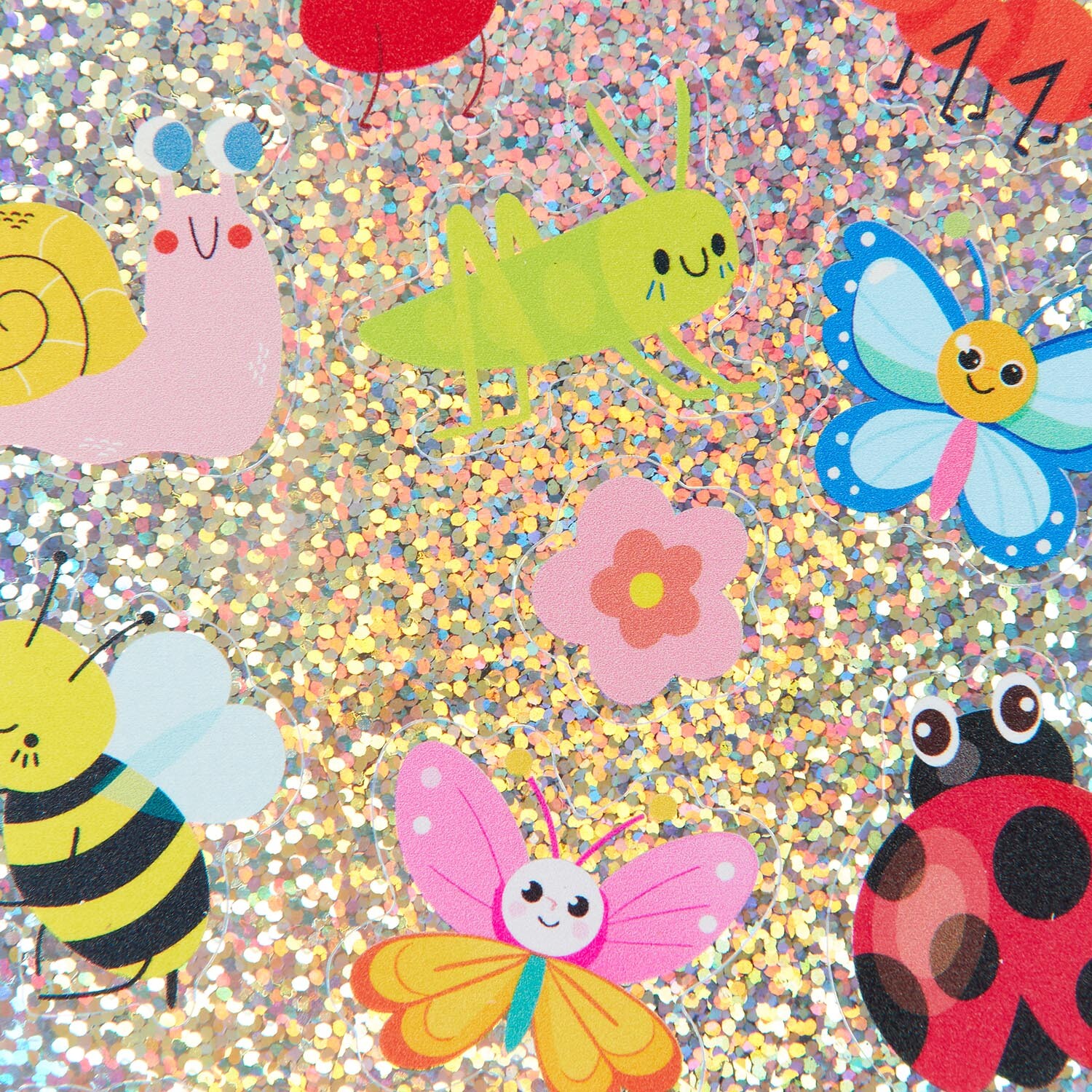 Glitter Stickers Insects Multicolour Image 5