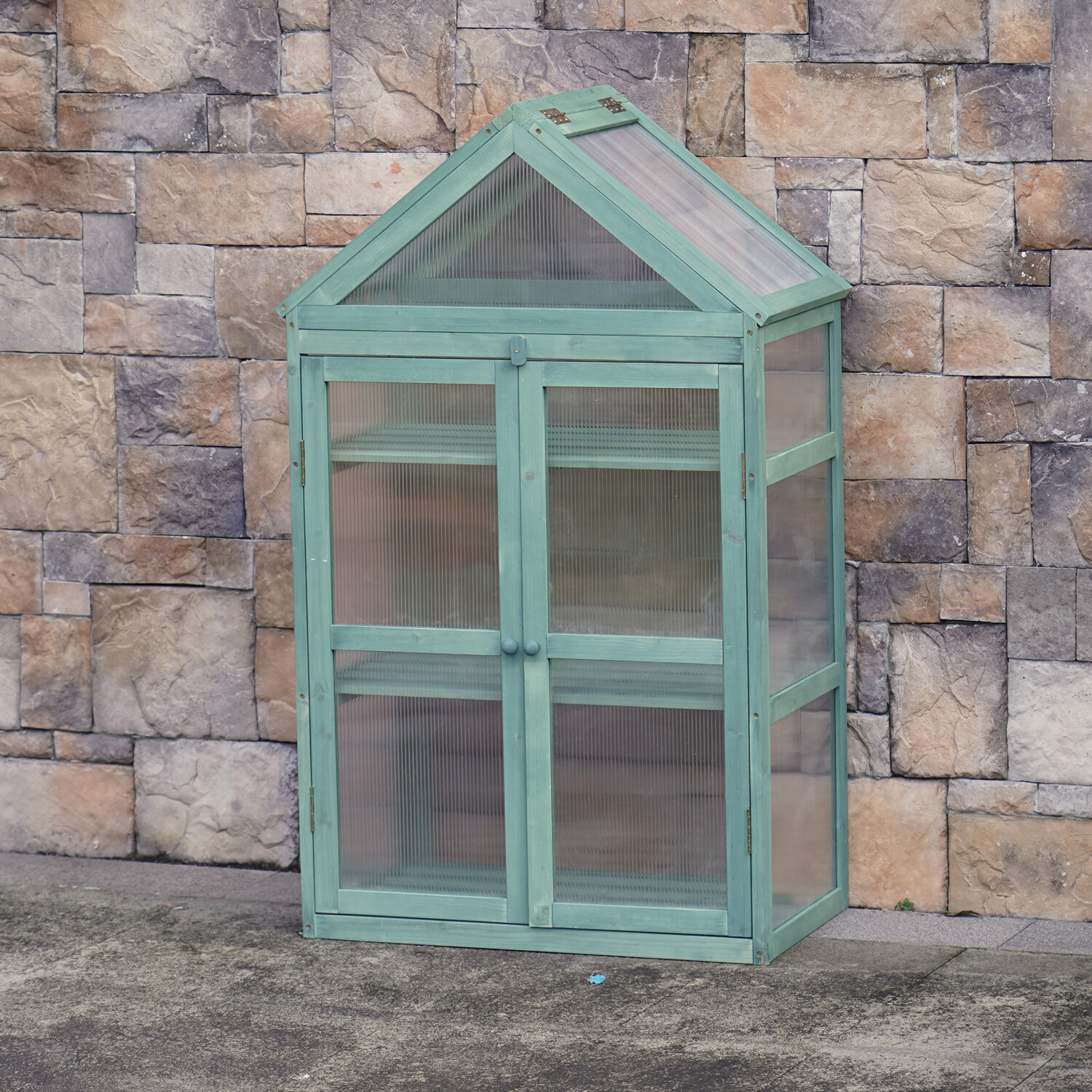 Wooden Greenhouse Green Image 3