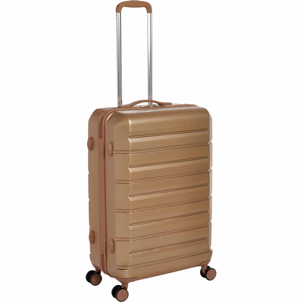 Wilko Hard Shell Suitcase Gold 25 inch Image 2