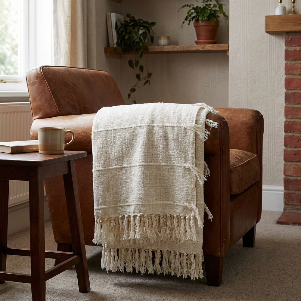 Eboni Tassel Throw - Natural Image 4