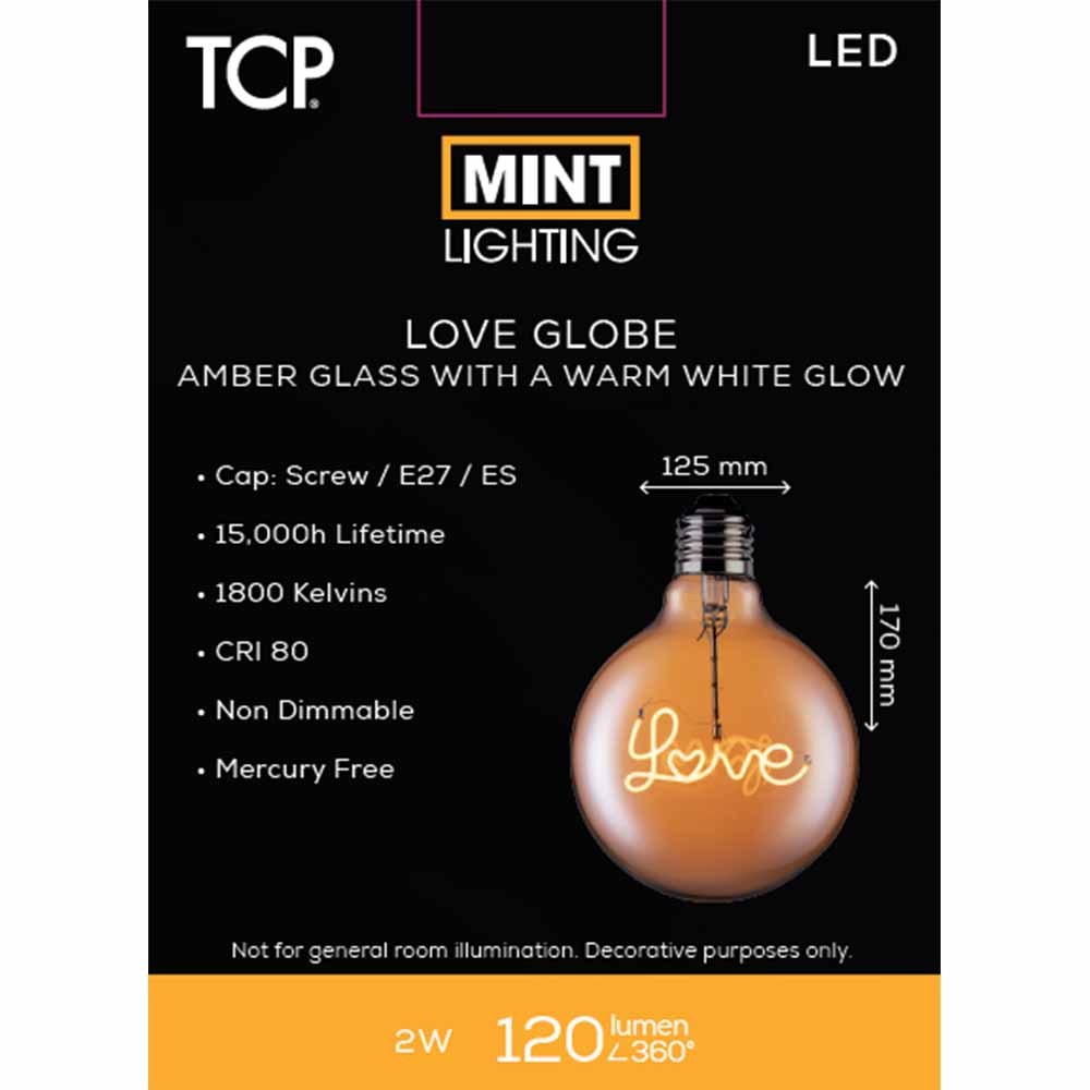 TCP LED Love Globe 120l E27 Warm White Image 2