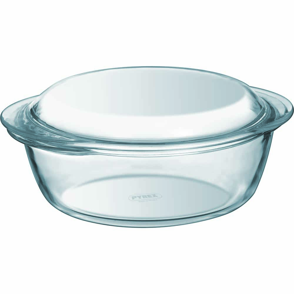 Pyrex 1L Clear Small Round Casserole Dish Image 2