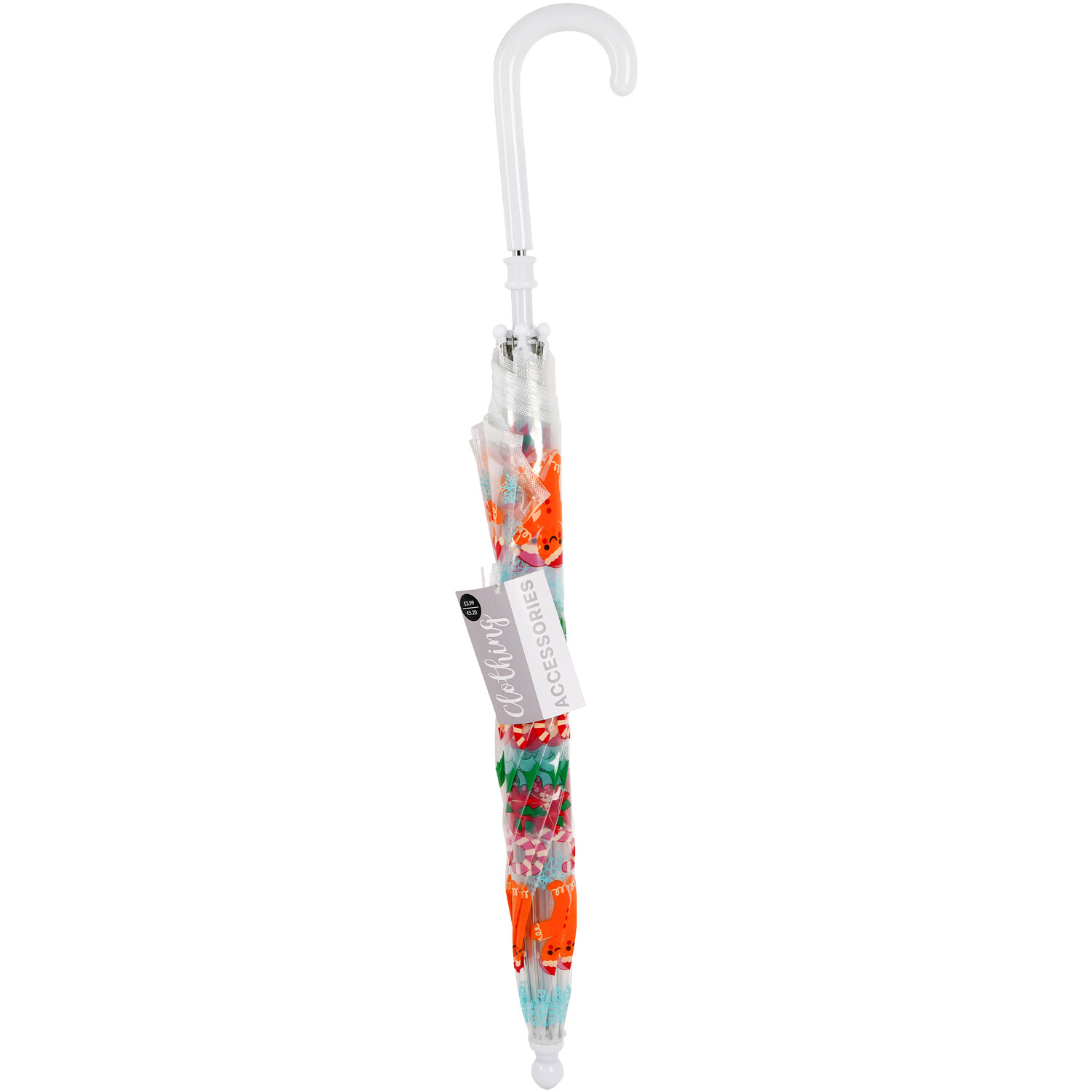 Girls Clear Dome Gingerbread Umbrella - Multicolour Image 2
