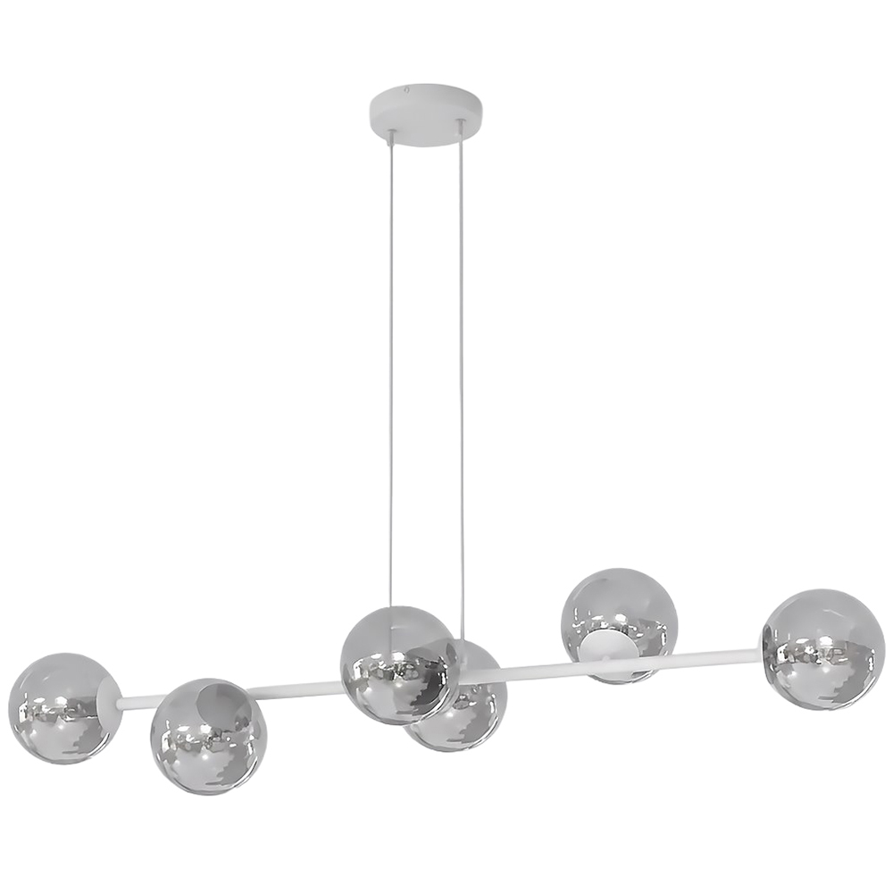 Emibig Magnus 6 Light Grey and Graphite E14 Ceiling Pendant Light Image 1