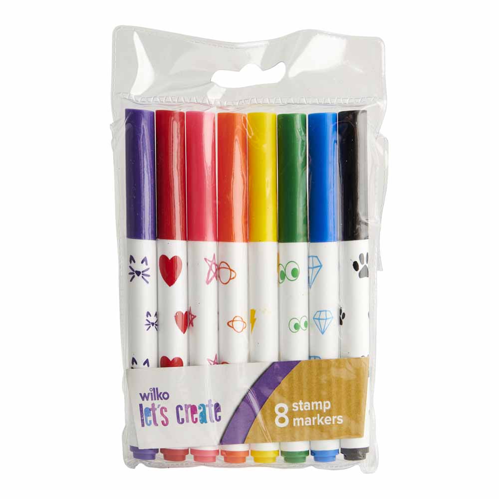 Wilko Stamps Markers 8 pack ABS, Ink