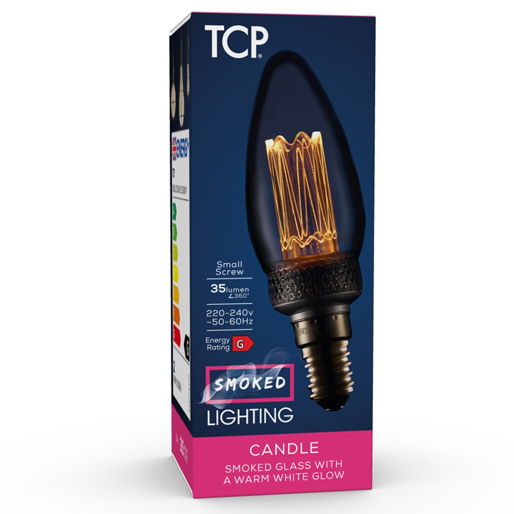TCP Small Screw E14 2W Vintage Candle Light Bulb Image 1